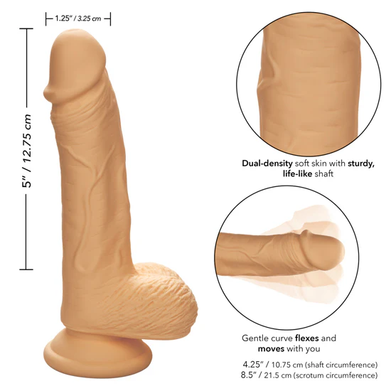 Dildo Dual Density Silicone Stud - 13 cm-Ivory - Image 2