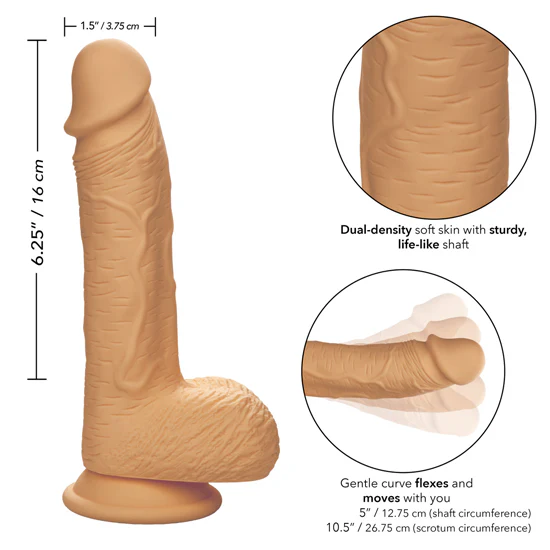 Dildo Dual Density Silicone Stud 6.25in.-Ivory - Image 2