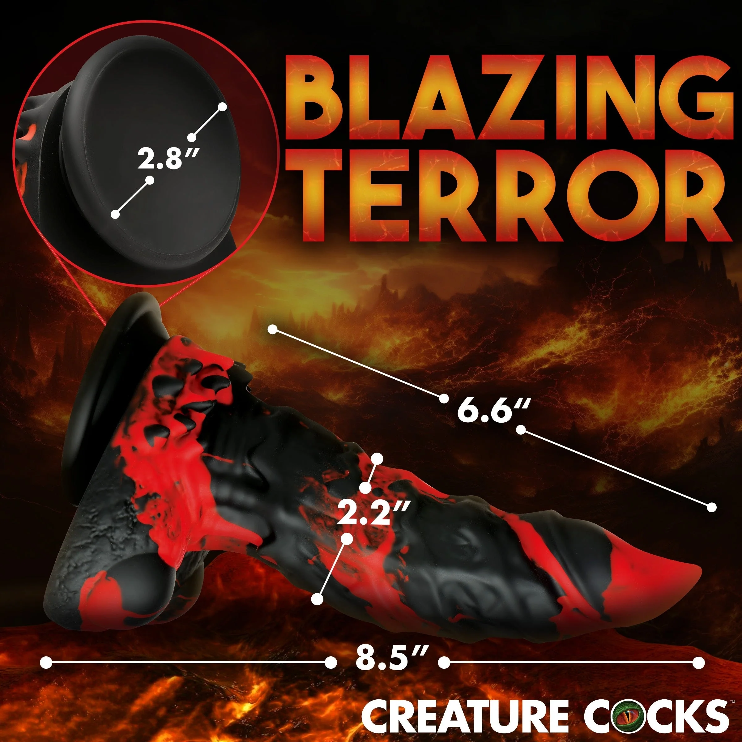 Dildo Fire Demon Monster Silicone Dildo - 21 cm - Image 4