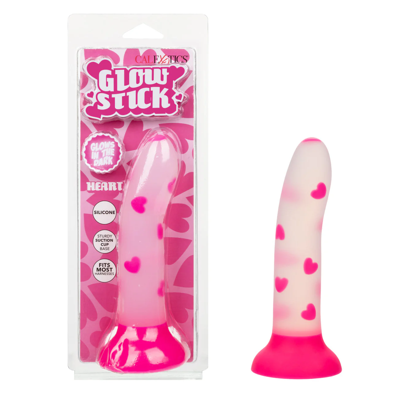 Dildo Glow Stick Heart 6in.