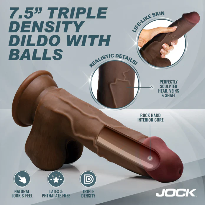 Dildo Jock Hard-Core 19 cm Triple Density Dildo w/ Balls - Image 3