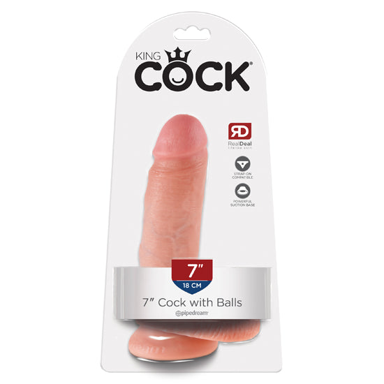 Dildo King Cock 7″ Cock with Balls – Light