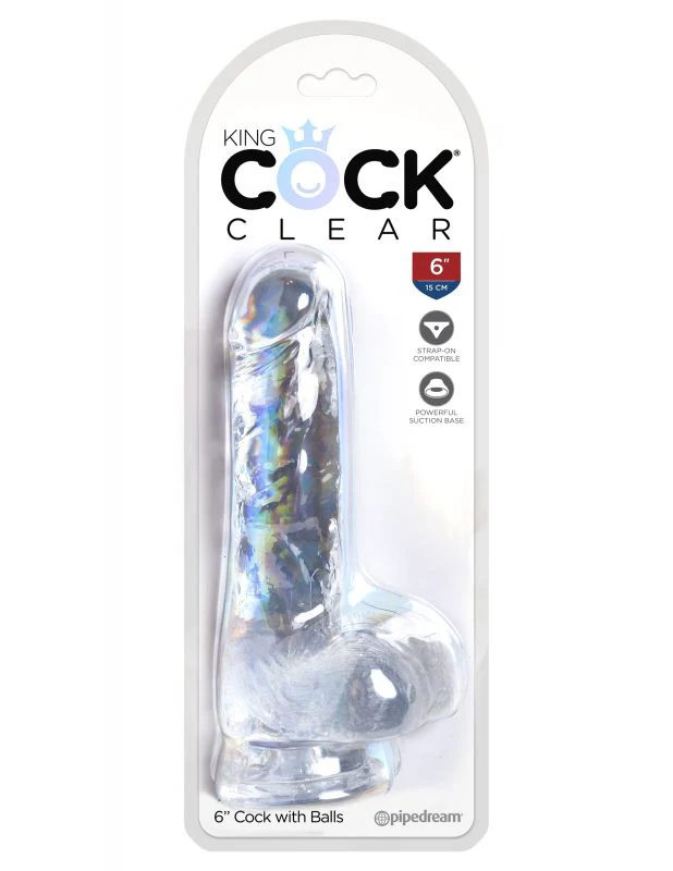 Dildo King Cock Clear - 15 cm Cock With Balls