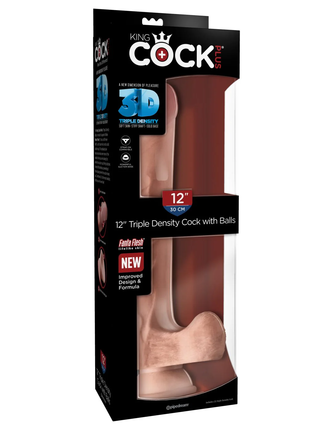 Dildo King Cock Plus 12″ Triple Density Cock With Balls