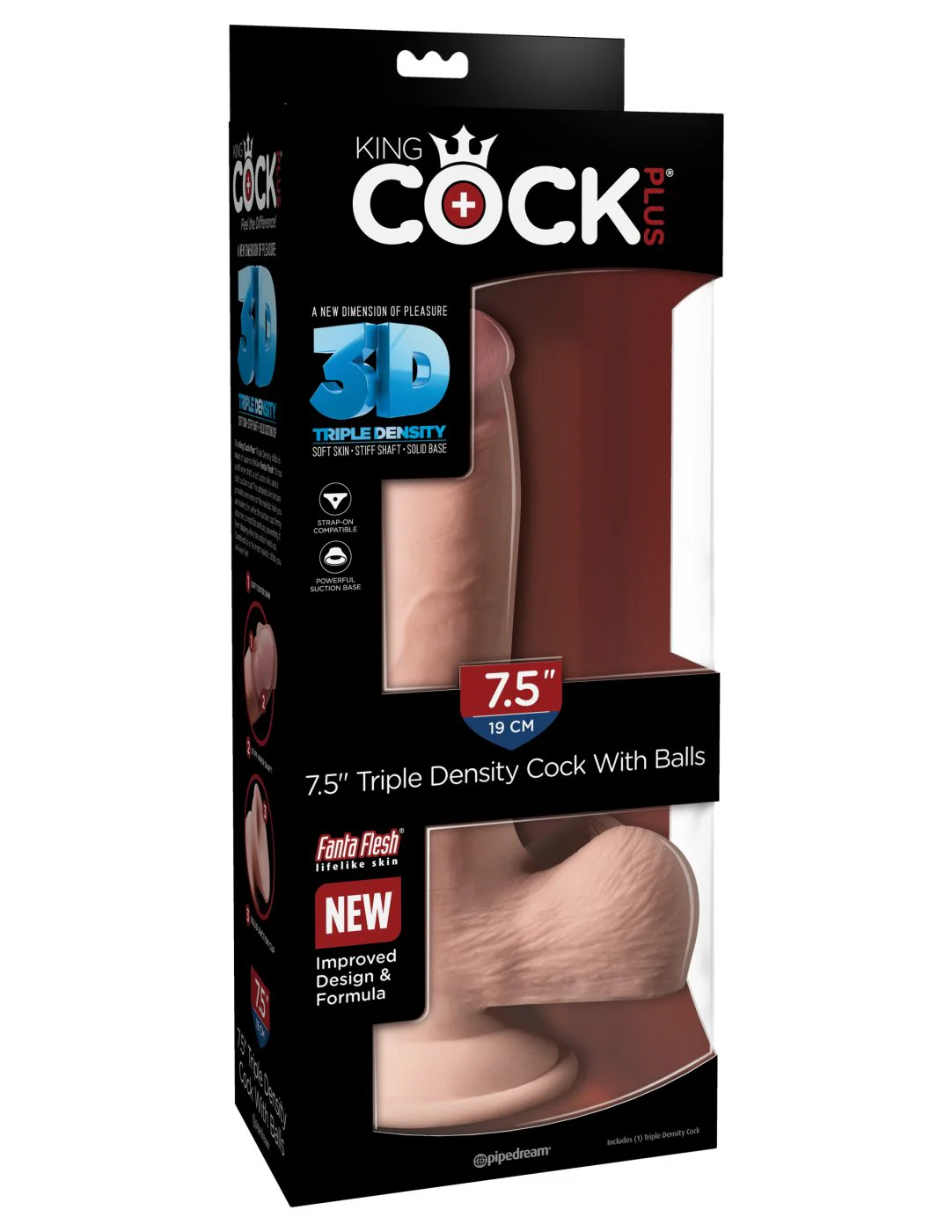 Dildo King Cock Plus 7.5″ Triple Density Cock With Balls