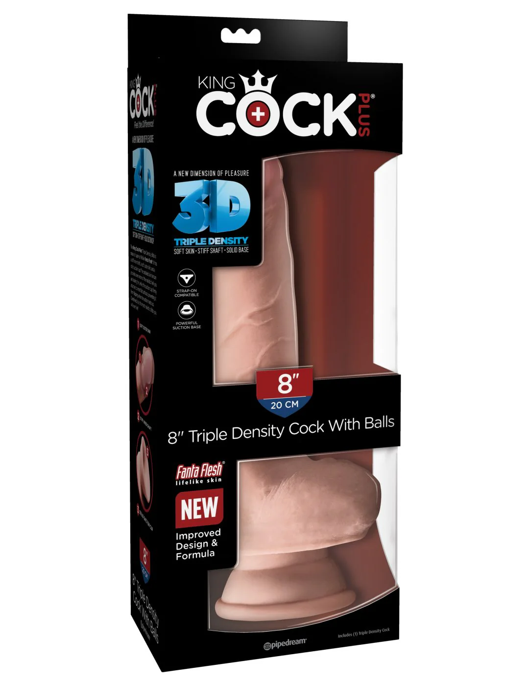 Dildo King Cock Plus 8″ Triple Density Fat Cock With Balls