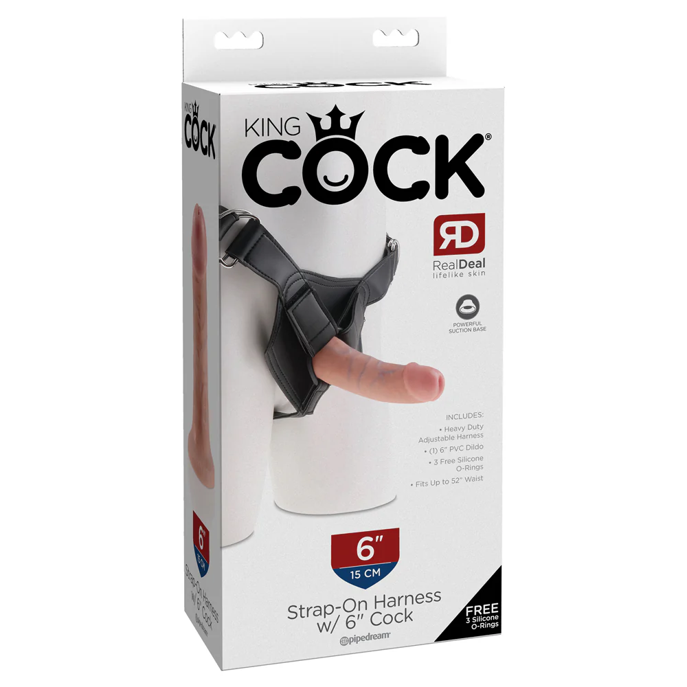 Dildo King Cock Strap-On Harness With Cock Tan 6″ Flesh