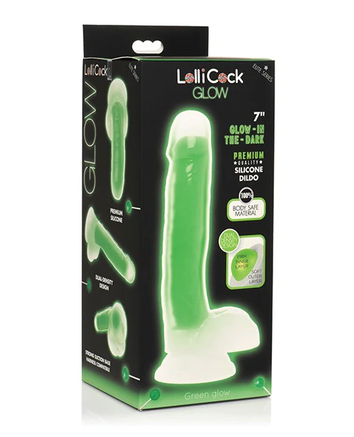 Dildo Lollicock Glow in the Dark with Balls - 18 cm - Image 6