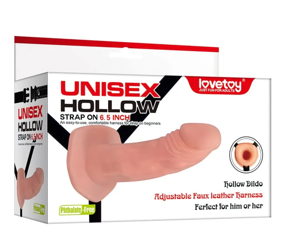 Dildo Arnes LoveToy Unisex Hollow Strap On - 16 cm