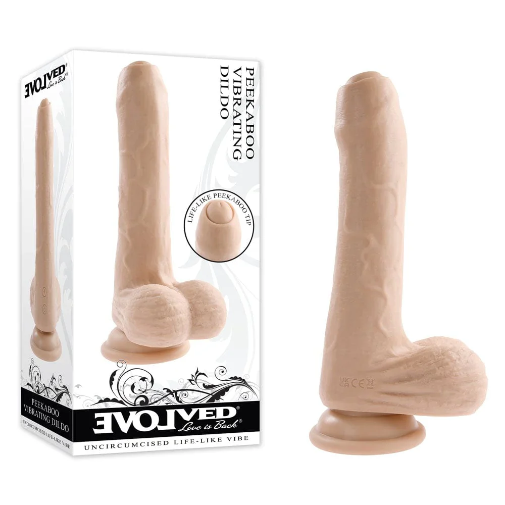 Dildo Peek A Boo Vibrating Dildo Light 8in.