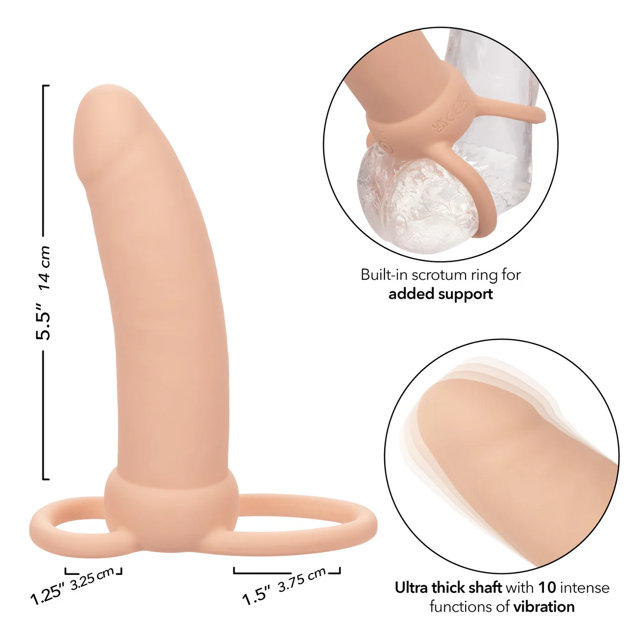 Dildo Performance Performance Maxx™ Thick Dual Penetrator Rechargeable - 13 cm- Ivory - Image 4