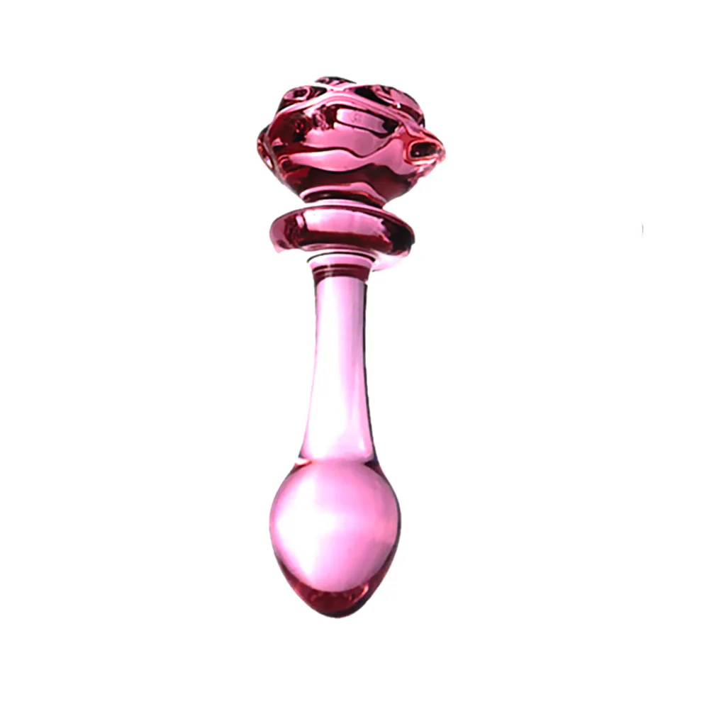 Dildo Pink Glass Flower Plug - 14 cm