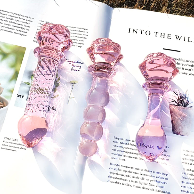 Dildo Pink Glass Flower Plug - 14 cm - Image 3