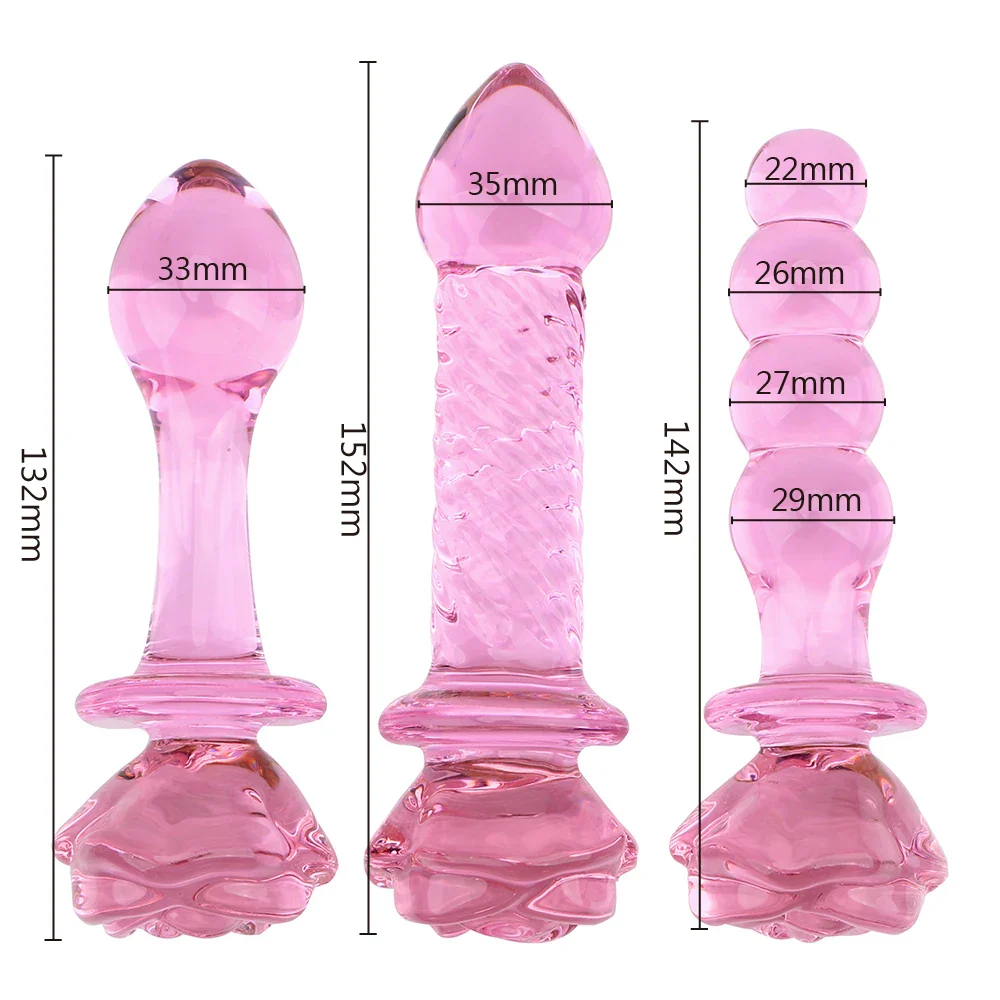 Dildo Pink Glass Flower Plug - 14 cm - Image 4