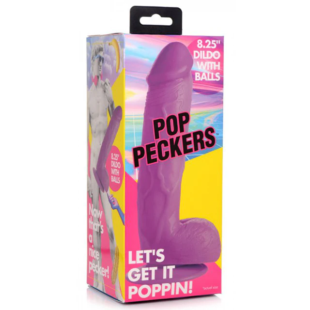 Dildo Pop Peckers 21 cm with Balls - Purple - Image 4