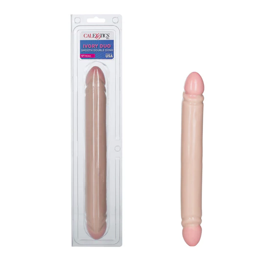 Dildo Smooth Double Dong 12in. - Ivory