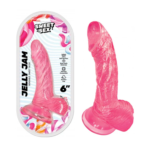 Dildo Sweet Sex Jelly Jam Dildo Pink 6in.