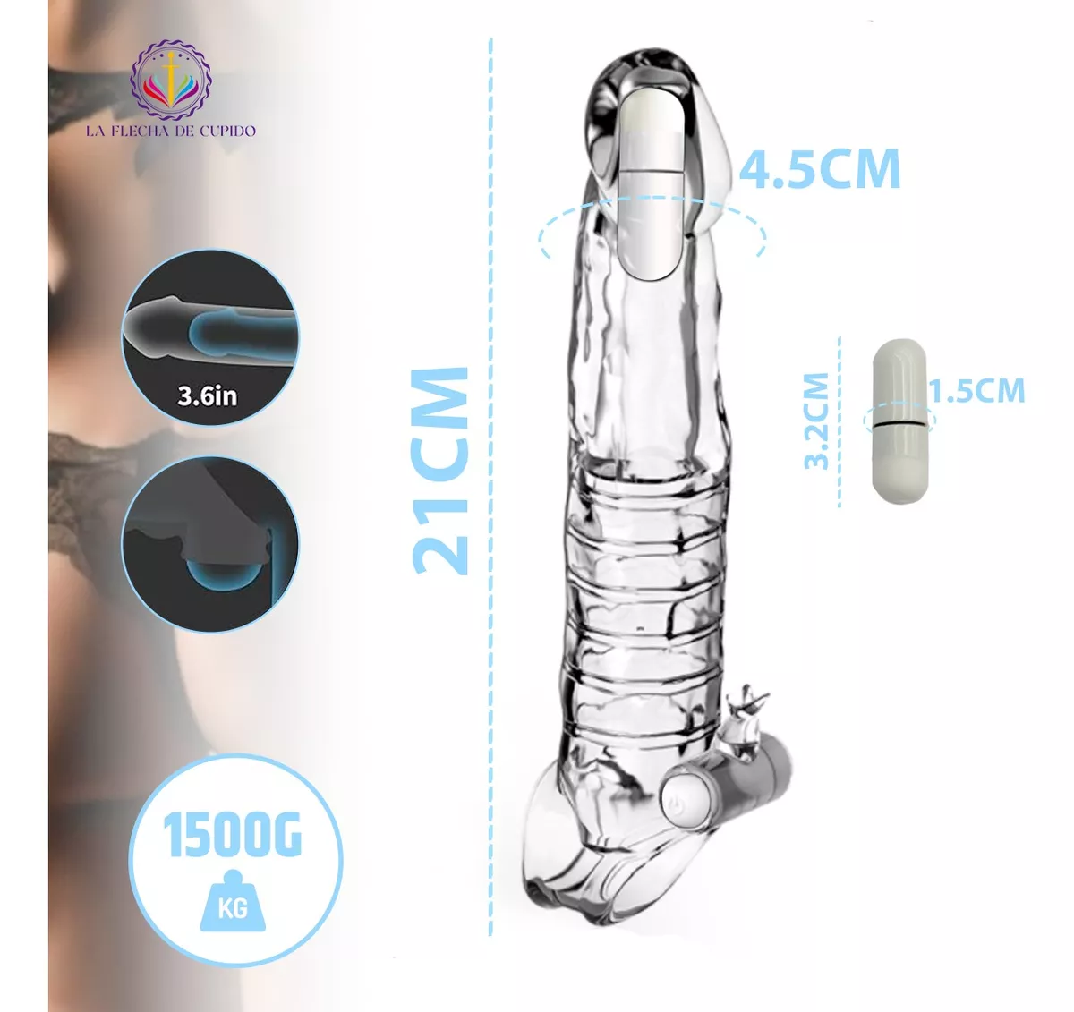Extensión Clear Vibrating Penis Pro - Image 5
