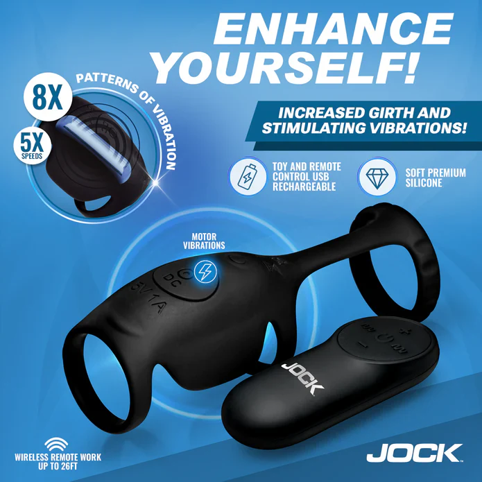 Funda Jock Blitz Vibrating Penis Sleeve C-Ring w/ Remote - Image 4
