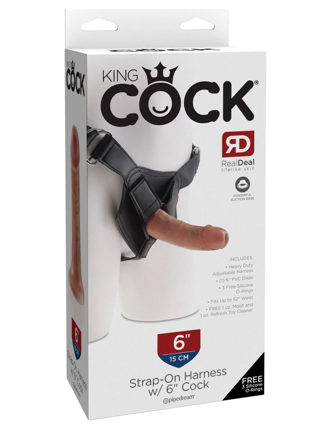 Dildo King Cock  Strap-On Harness With 6" Cock Tan
