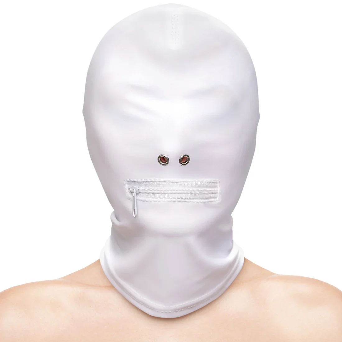Mascara Zippered Mouth Hood Fetish Fashion - Blanco - Image 2
