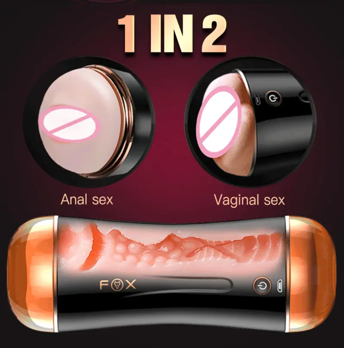 Masturbador Doble Fox - Vagina + Anal - Image 8