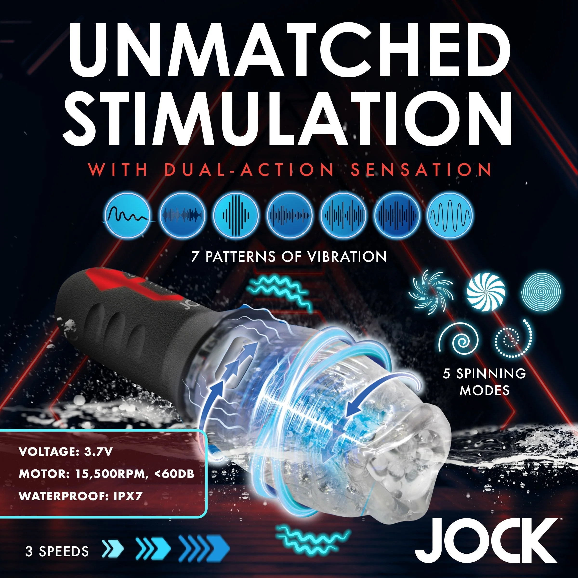 Masturbador Jock Spinning and Vibrating Masturbator - Image 5