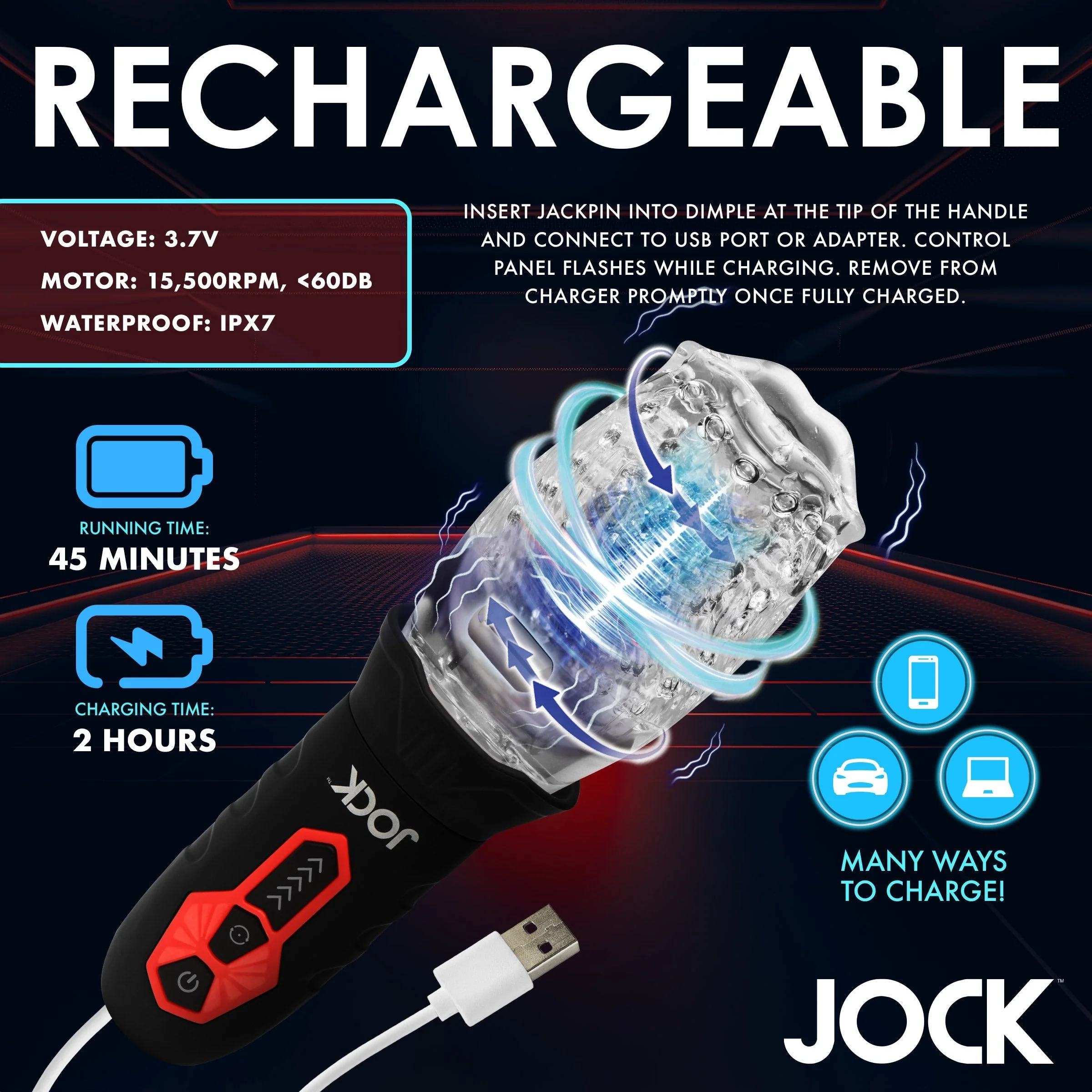 Masturbador Jock Spinning and Vibrating Masturbator - Image 8