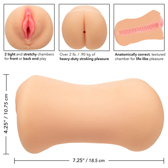 Masturbador Stroke It Dual Entry Pussy & Ass-Ivory - Image 2