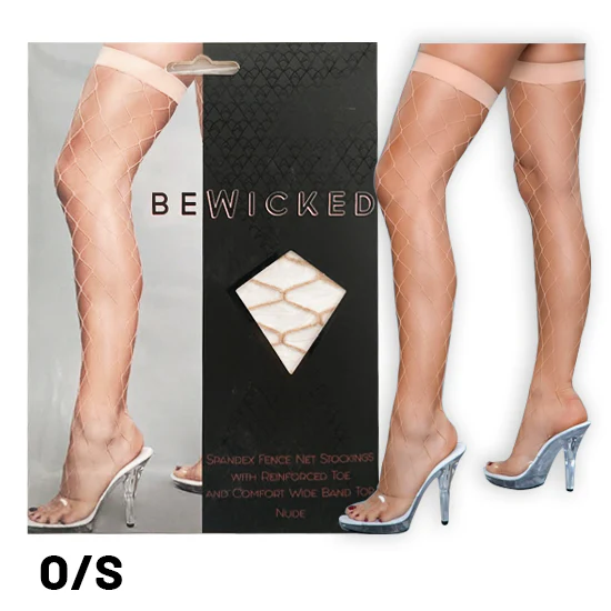 Medias Bewicked Caught In My Trap Thigh Highs-Nude O/S
