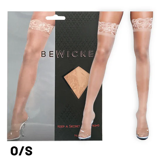 Medias Bewicked Keep A Secret Thigh Highs-Nude O/S
