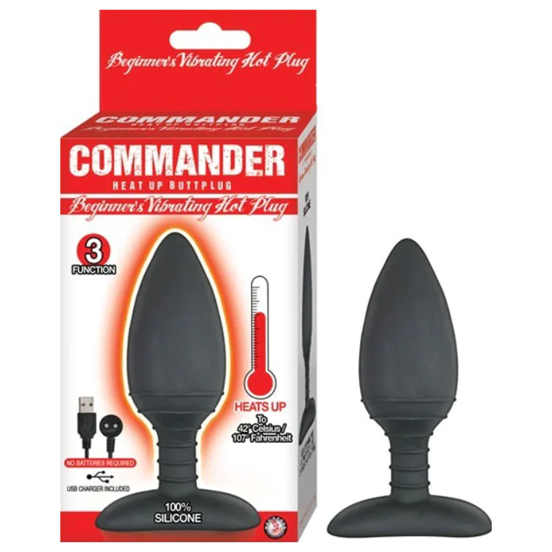 Plug Anal Commander Beginner'S Vibrating Hot Plug Black