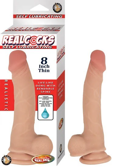 Dildo Realcocks Self Lubricating 8" Flesh