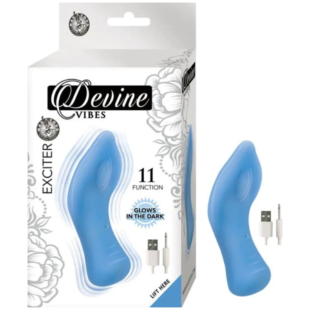 Vibrador Devine Vibes Exciter Glow in the Dark Clitorial Teaser Blue