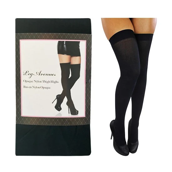 Medias Opaque Thigh Highs - One Size - Black