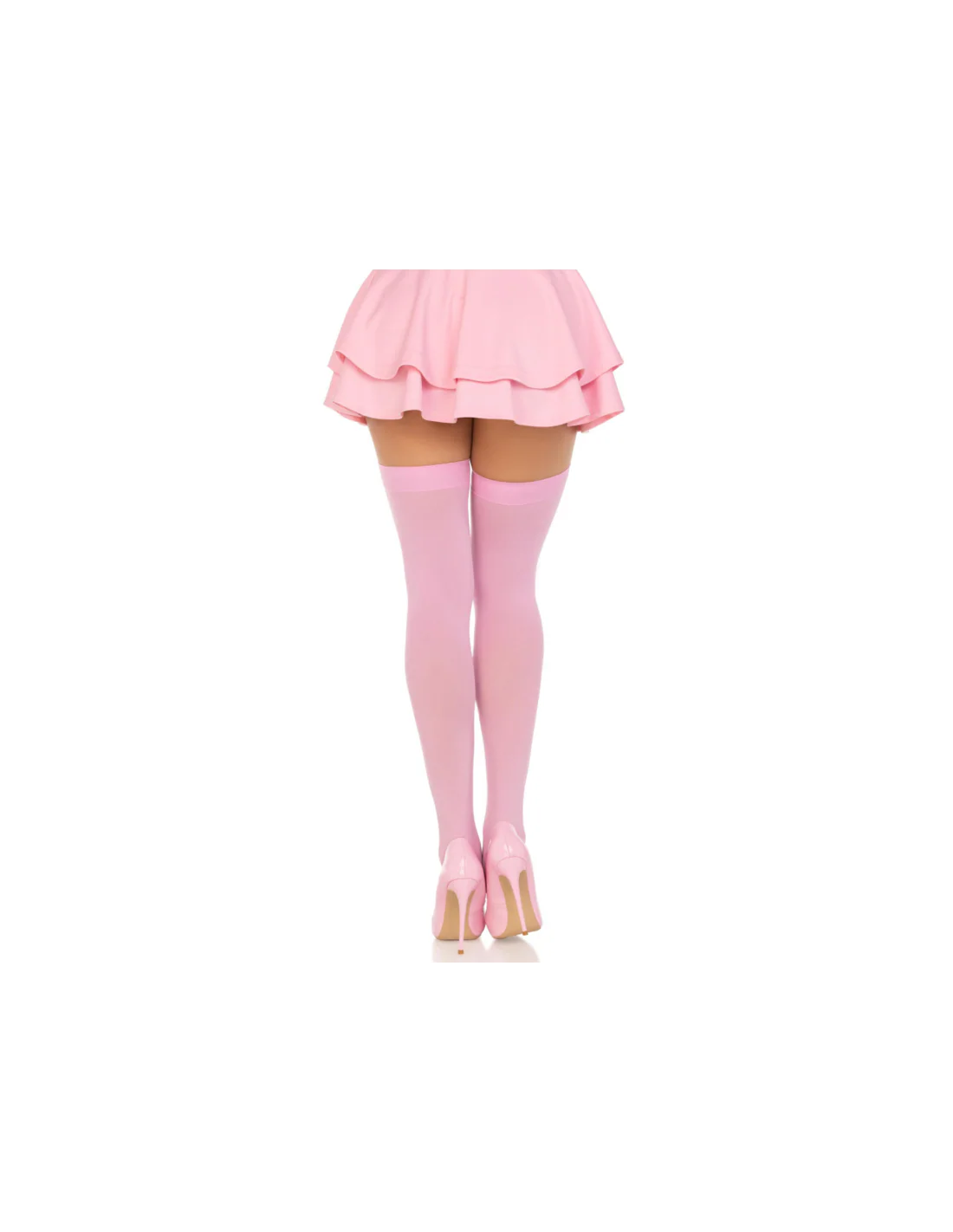 Medias Opaque Thigh Highs - One Size - Neon Pink - Image 2