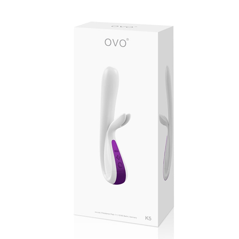 Vibrador Ovo K5 Rabbit White Metallic Lilac