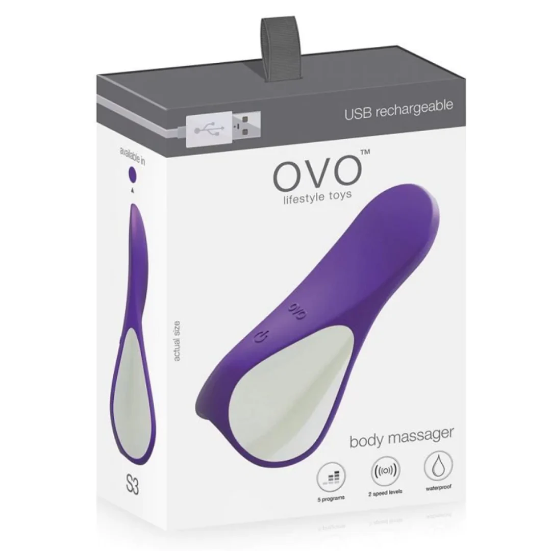 Masajeador Ovo S3 Recharge Lay On Purple Silver