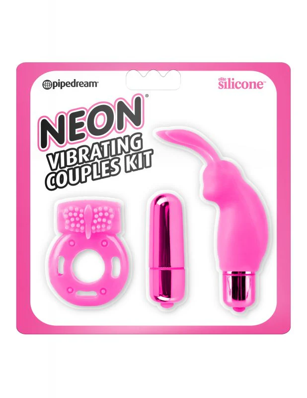 Vibrador Neon Vibrating Couples Kit Pink