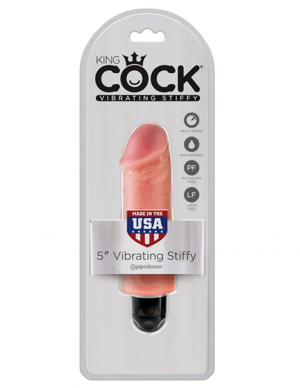Dildo King Cock 5" Vibrating Stiffy Flesh