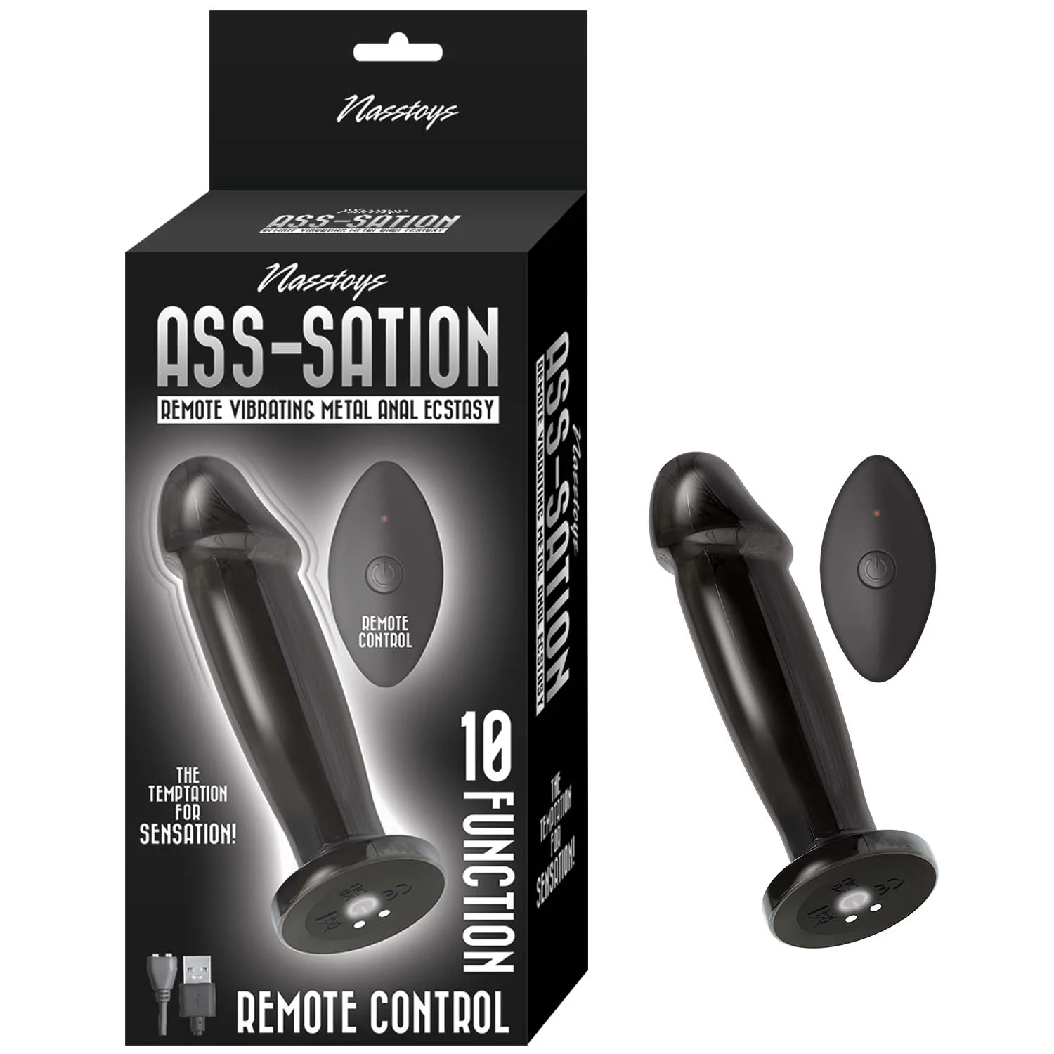 Plug Anal Ass-Sation Remote Vibrating Metal Anal Ecstasy - Black