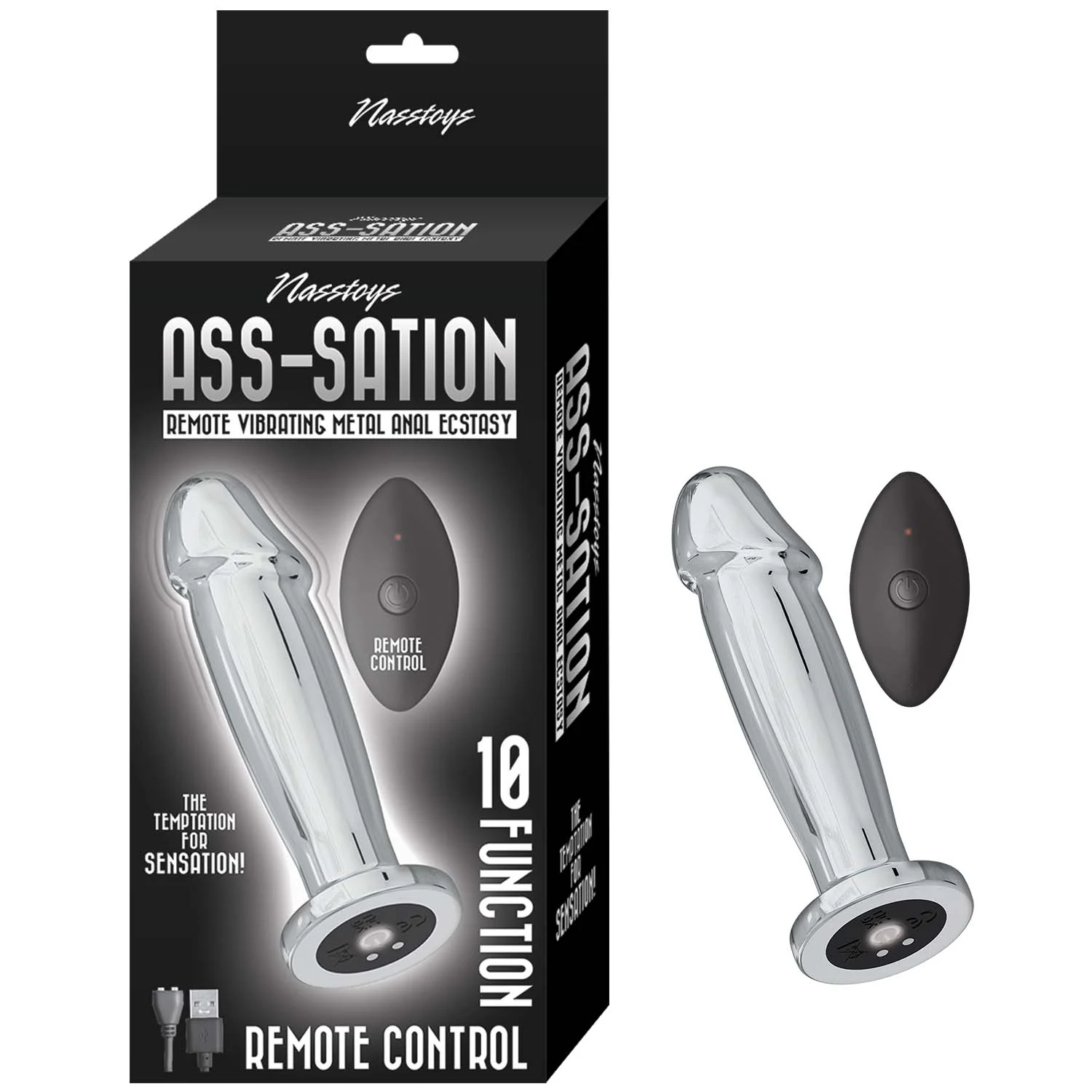 Plug Anal Ass-Sation Remote Vibrating Metal Anal Ecstasy - Silver