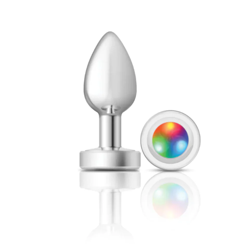 Plug Anal Cheeky Charms Small-Silver Metal Butt Plug-Light Up - Image 3