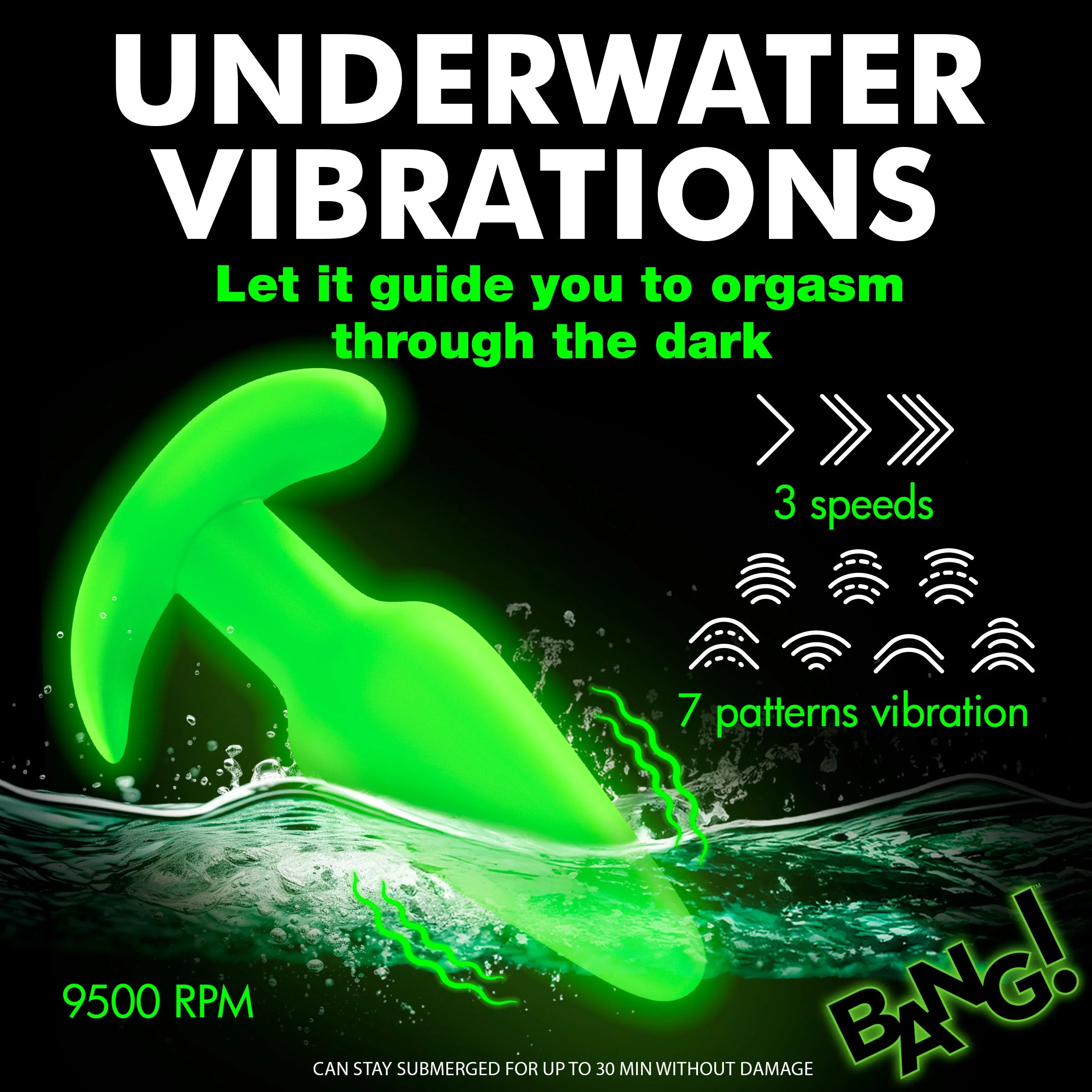 Plug Bang 21X Silicone Butt Plug Glow in the Dark - Image 4