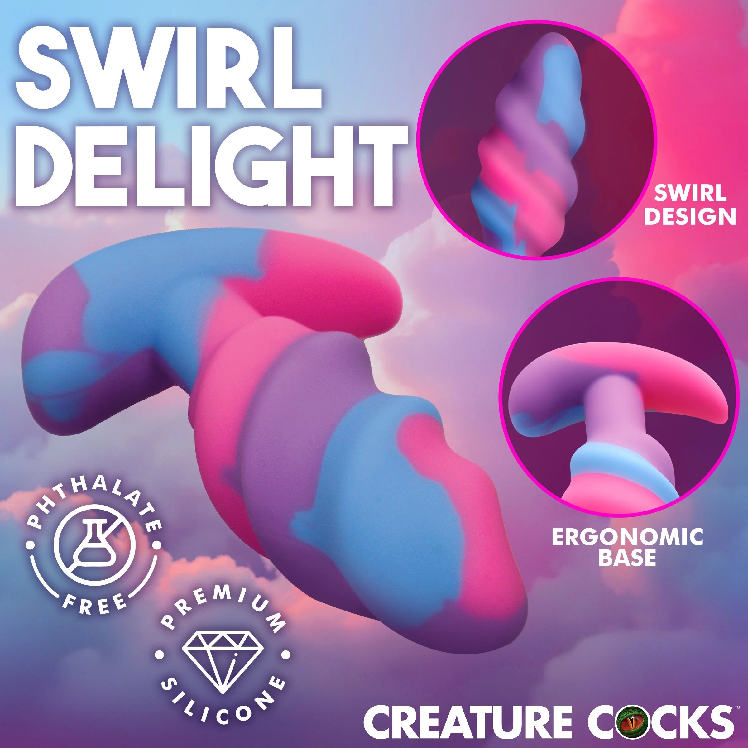 Plug Unicorn Swirl Silicone Butt Plug - Image 3