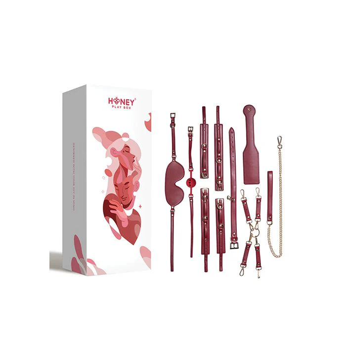 Set Bondage Kinky Playbox Red 8 pz