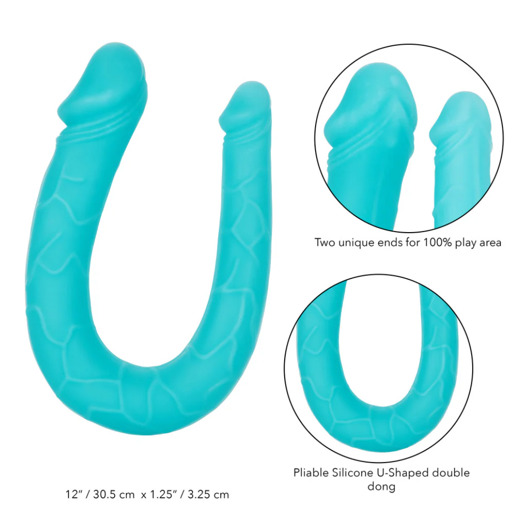 Dildo Silicone Double Dong AC/DC Dong Teal - Image 2