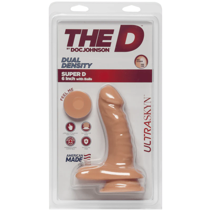 Dildo The D Ultraskyn 6" With Balls (Vanilla)