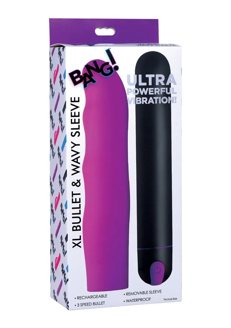 Vibrador Bang XL Bullet Wavy Silicone Sleeve - 21 cm - Image 3