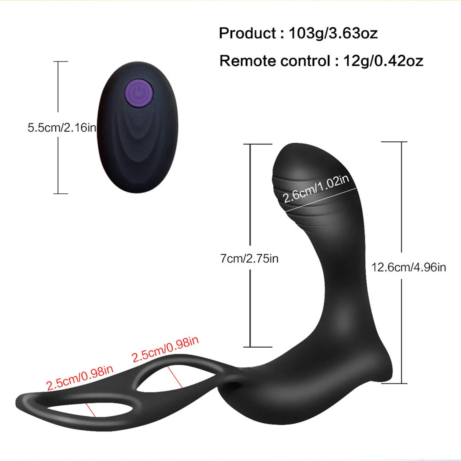 Masajeador de Próstata con Doble Anillo y Vibración -Prostate Massage II - Image 6
